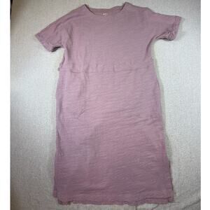 Duluth Trading Co Women L Pink Short Sleeve A Line Pockets Casual Comfy Dress
